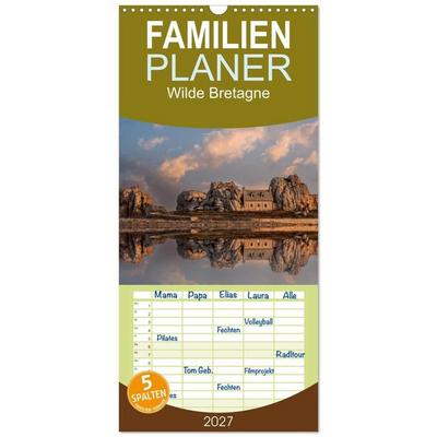 Familienplaner 2027 - Wilde Bretagne mit 5 Spalten (Wandkalender, 21 x 45 cm) CALVENDO