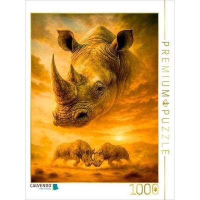 CALVENDO Puzzle Urgewalt Afrikas - Breitmaulnashorn im Porträt | 1000 Teile Lege-Größe 64x48cm Foto-Puzzle für glückliche Stunden, Sonstige von ,