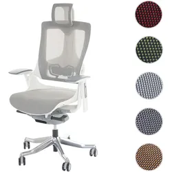 Bürostuhl MERRYFAIR Wau 2, Schreibtischstuhl Drehstuhl, Polster/Netz, ergonomisch ~ weiß-grau