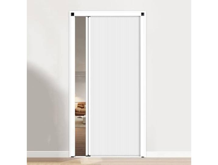 Falttür Nahtlose Schiebefalttür für Schrank,Metallrahmen und Vliesplatte Einziehbar Tür für Dusche Schrank Küche Scheunen - Weiß(W×H:65×203cm)