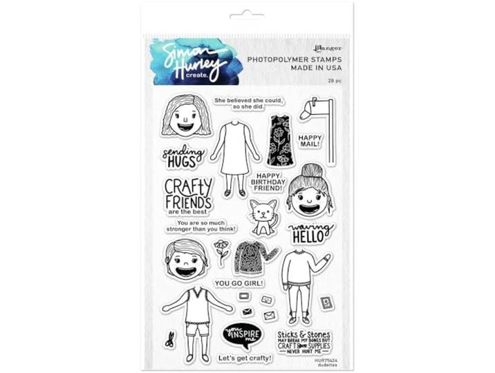 Simon Hurley create. Clear Stamps 6 X9 -Dudettes -HUR75424