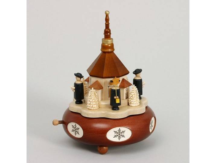 Rudolphs Schatzkiste Spieldose Kurrende mit Seiffener Kirche HxLxB 19x13x13 cm NEU Spieluhr Spielwerk Figur Seiffen Erzgebirge Holz Dekoration Weihnachten