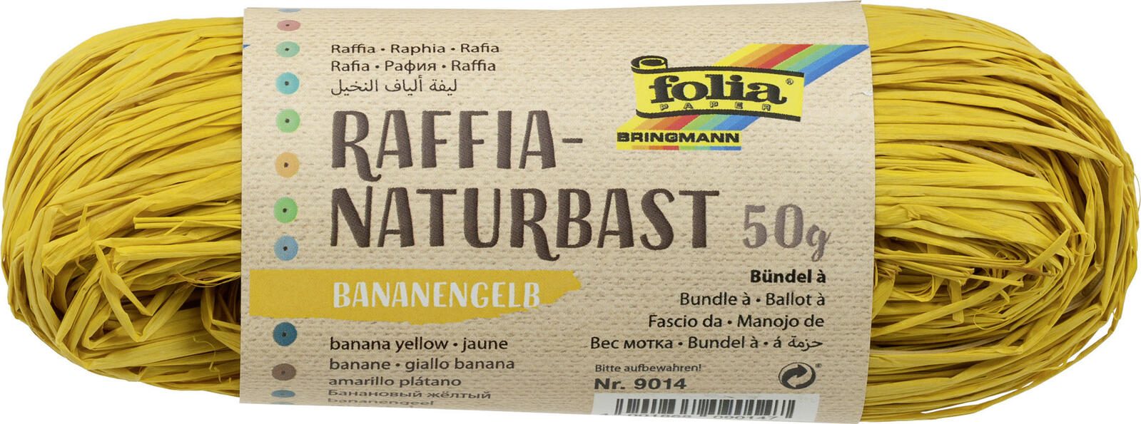 folia Raffia-Naturbast bananengelb 9014