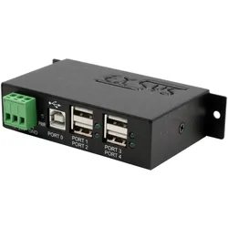 Exsys Managed USB 2.0 Hub 4-Port (USB-B, 4 Ports), Dockingstation + USB Hub, Schwarz