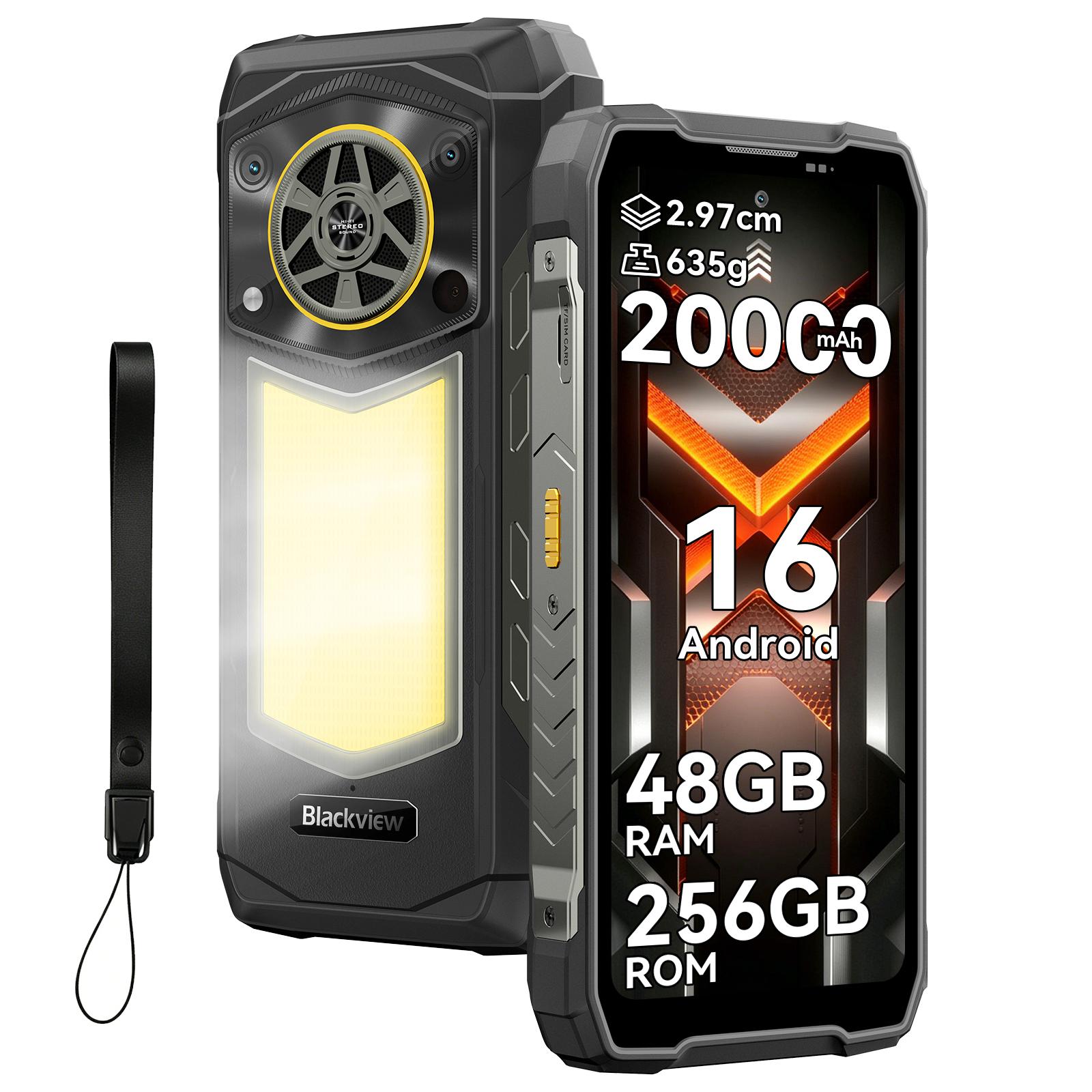 Blackview ROCK 5 Outdoor Smartphone Ohne Vertrag, 48+256GB, Android 16, 20000mAh, 33W, 120Hz, 2.4K, NFC, 108MP+50MP+20MP, 348LM, IP69K&IP68