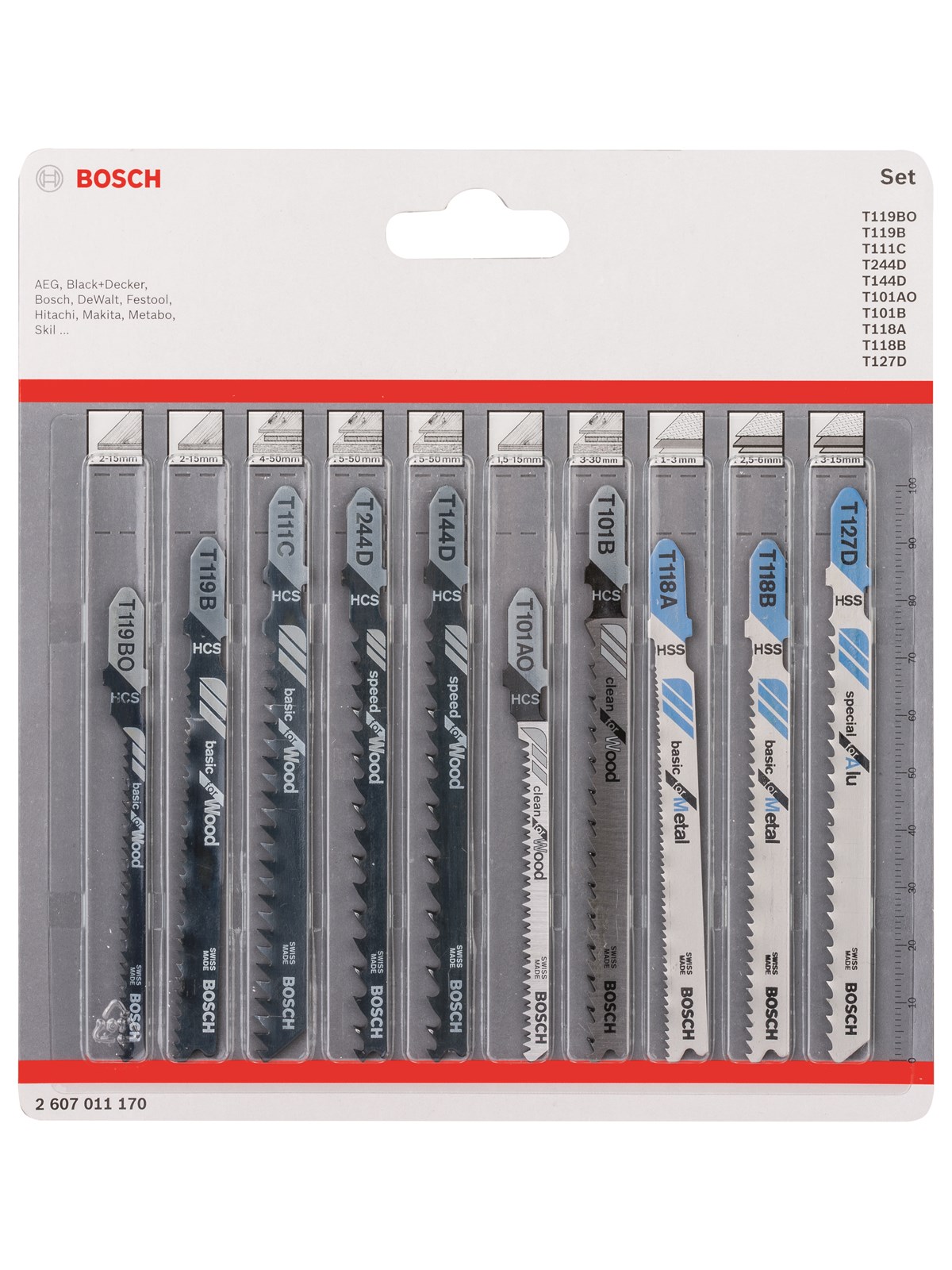 Bosch STIKSAVKLINGESÆT TRÆ/METAL 10STK