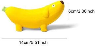 Inspired Finds Banana Shape Squeaky Dog Toy Latex Chew Toy Bite Resistant Interactive Pet Toy banana