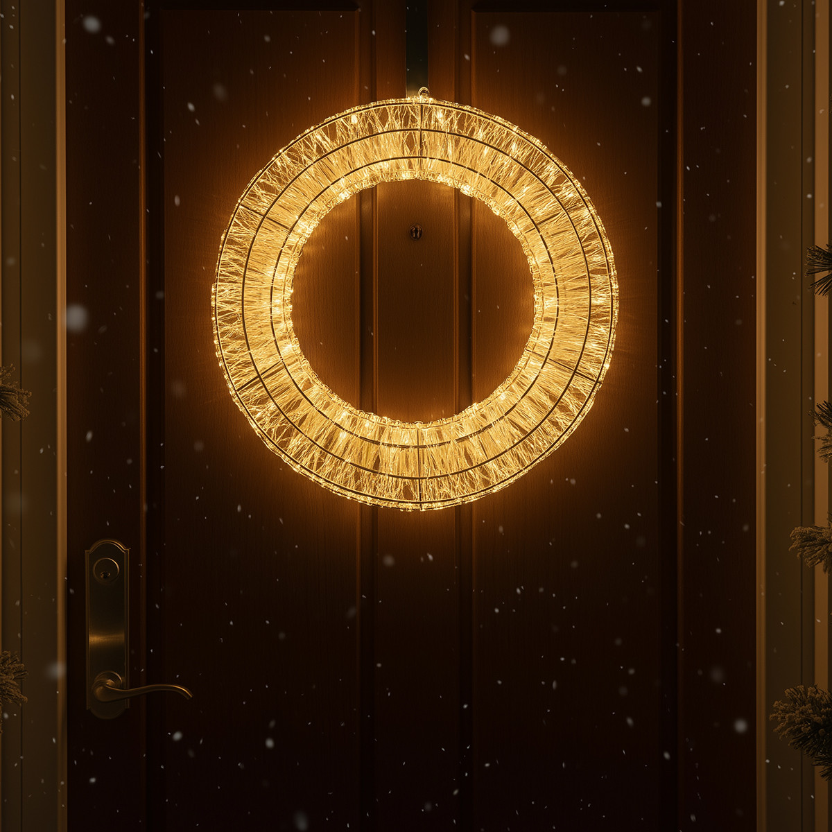 Luca Lighting Kerst hanglamp krans zilver met LED IP44 - Diameter: 45 cm