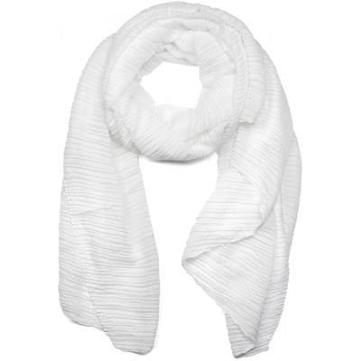 Schal STYLEBREAKER "Gekreppter Unifarbener Schal", Damen, weiß, Obermaterial: 50% Viskose CV. 50% Baumwolle CO., Modisch, Modetücher Schal