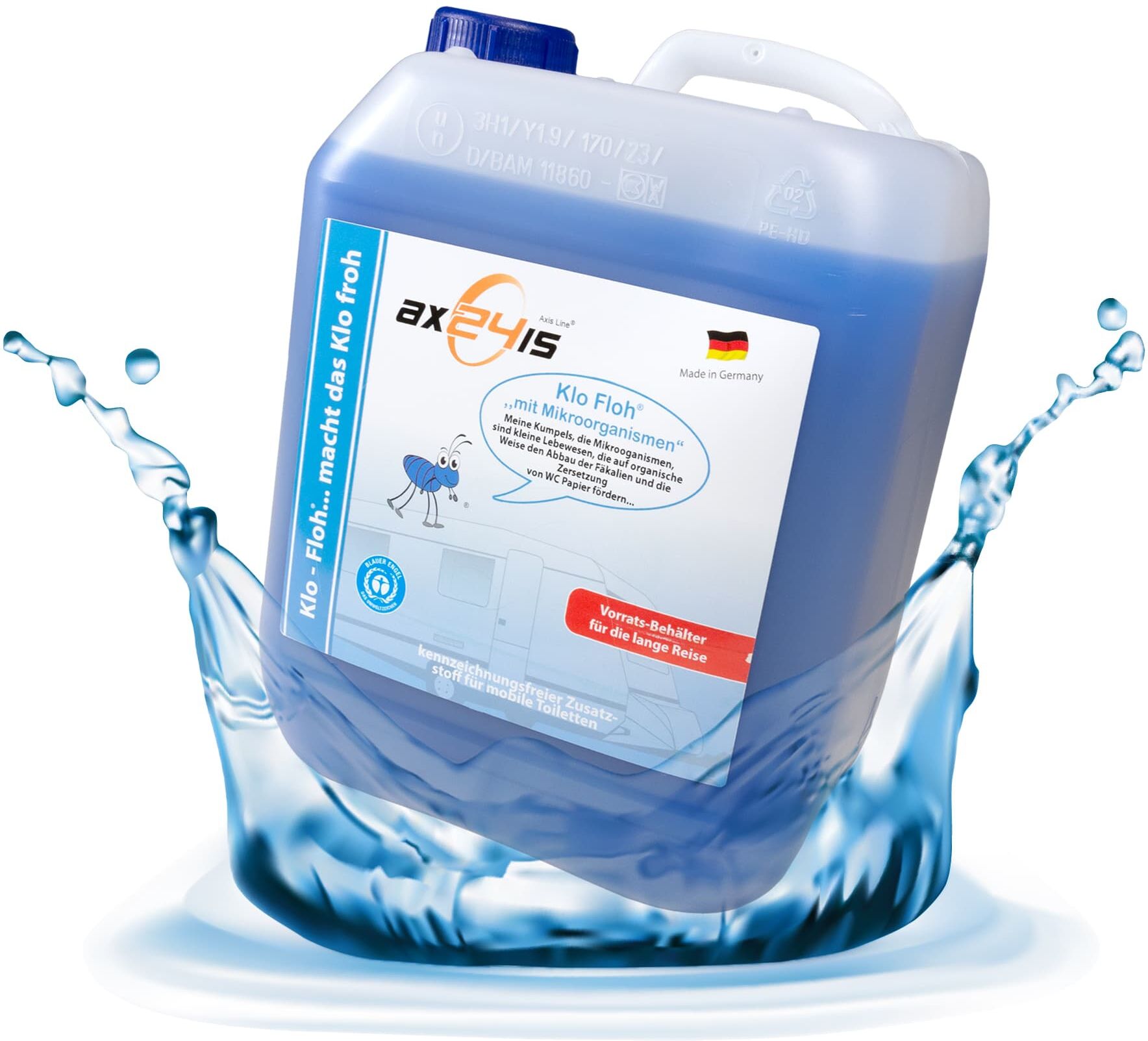 Axis Line Klo Floh Sanitärflüssigkeit 5 Liter für Camping WC mit Mikroorganismen
