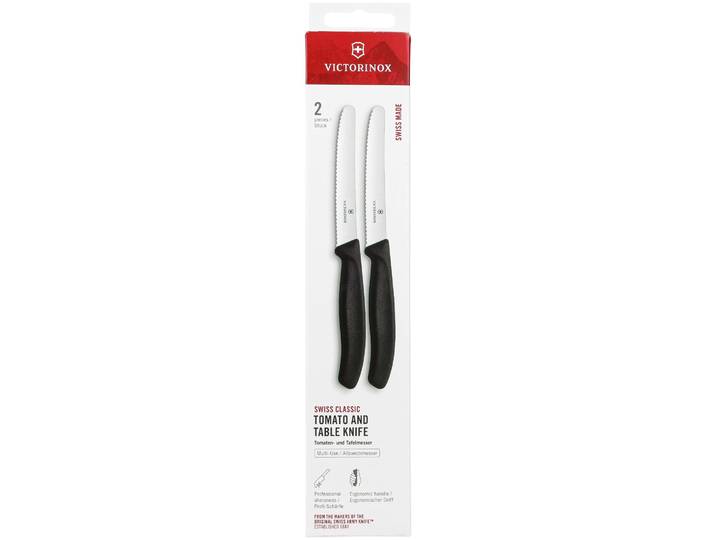 Victorinox Messer mit Wellenschliff 11cm schwarz 2 Stück