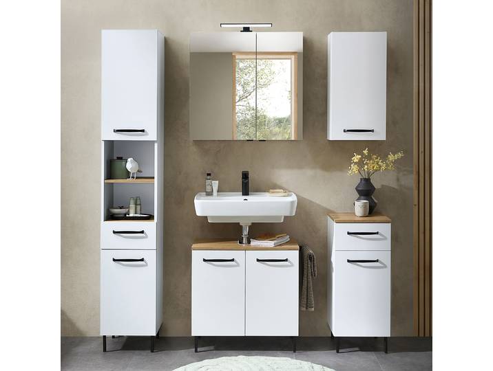 Meuble sous lavabo Quickset 500 62 x 51 x 32cm Blanc/Blanc mat