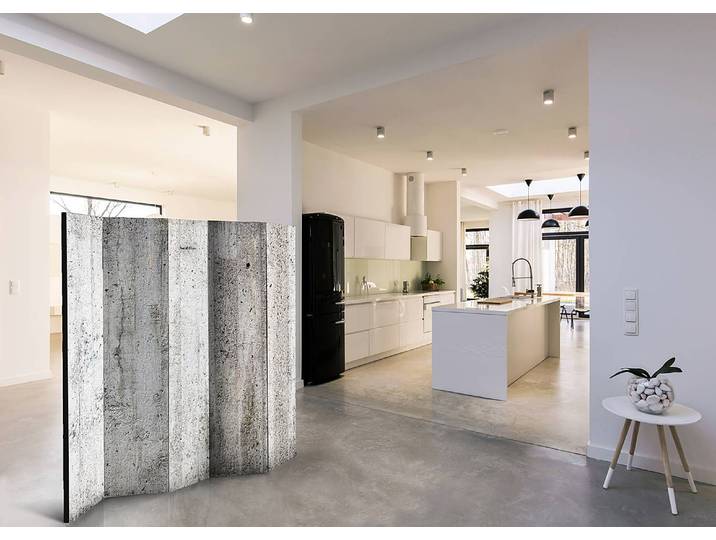 Paravent Grey Emperor Akustik Vlies auf Massivholz Grau 225 x 172cm