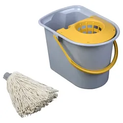 Putzeimer Vermop Mini Aquva mit Mop-Presse 15 L stabiler Putzeimer aus Kunststoff mit Presse und Mop