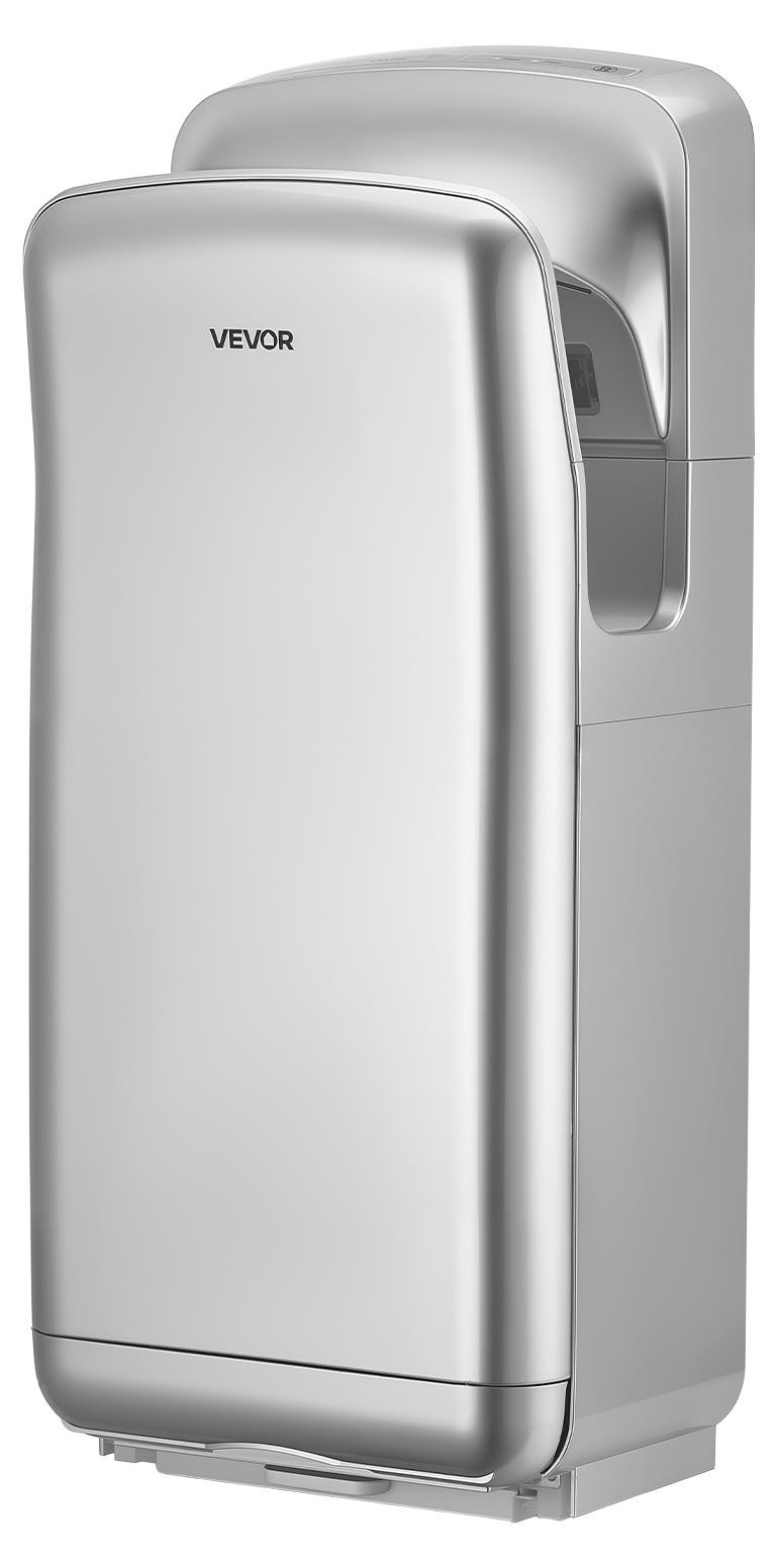 VEVOR Verticale elektrische handdroger met HEPA-filter en dubbele luchtstroom, zilver