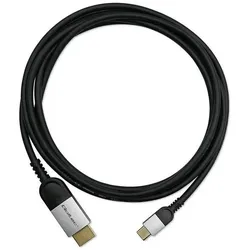 Qoltec USB-C zu HDMI 4K Kabel 60Hz 32AWG 2m (2 m), Videokabel, Schwarz
