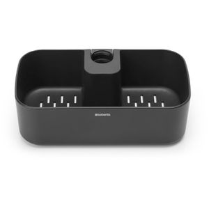Brabantia Duschablage Renew Collection, dunkelgrau, zum Klemmen, Duschkorb, Kunststoff, 24,4 x 7,5 cm