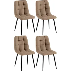 CLP 4er Set Esszimmerstühle Antibes Stoff   Farbe: taupe