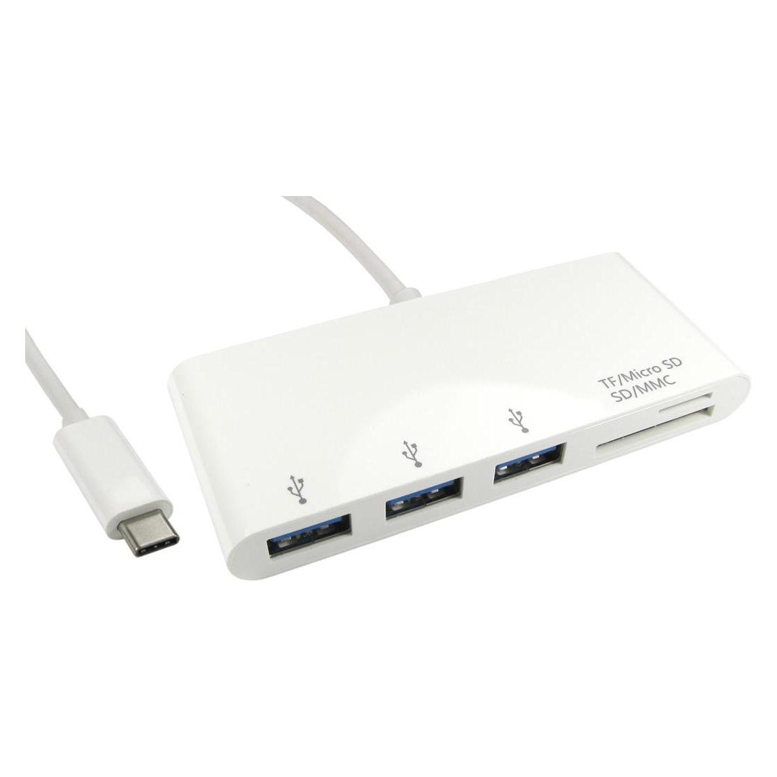 Cables Direct CDL USB TypeC - 3 Port USB Hub&CR (USB-C, 3 Ports) (USB3C-HUB3CR)