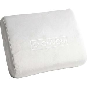 CLOUVOU Rückenstütze Lordosenkissen, aus Stoff, waschbar, Lendenkissen, für Stühle und Bürostühle, cremeweiß