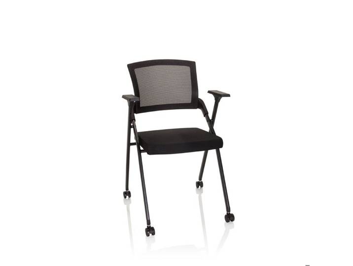 Chaise pliante - hjh OFFICE - PRIORITY II - Noir - Tissu / Tissu maille