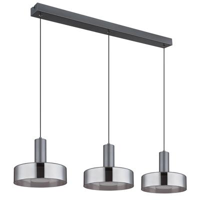 GLOBO LIGHTING LED-Hängeleuchte "GRANT", grau (grau matt), 1, Ø 22cm H: 150cm, 1 Stk., Leuchten, Hängeleuchte, Essbereich, Hängeleuchte, Höhe kürzbar
