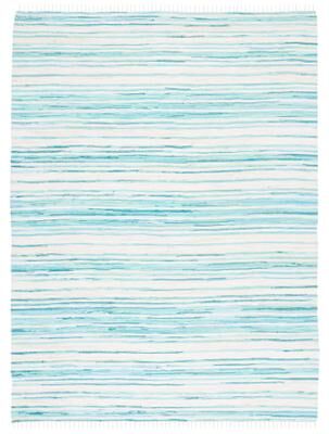 SAFAVIEH Handmade Rag Rug with Fringe Valborg Casual Stripe Cotton Rug with Fringe