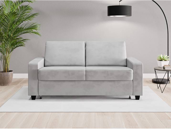 Einzelsofa Nairobi - Grau (Achatgrau) - Vintage Velours