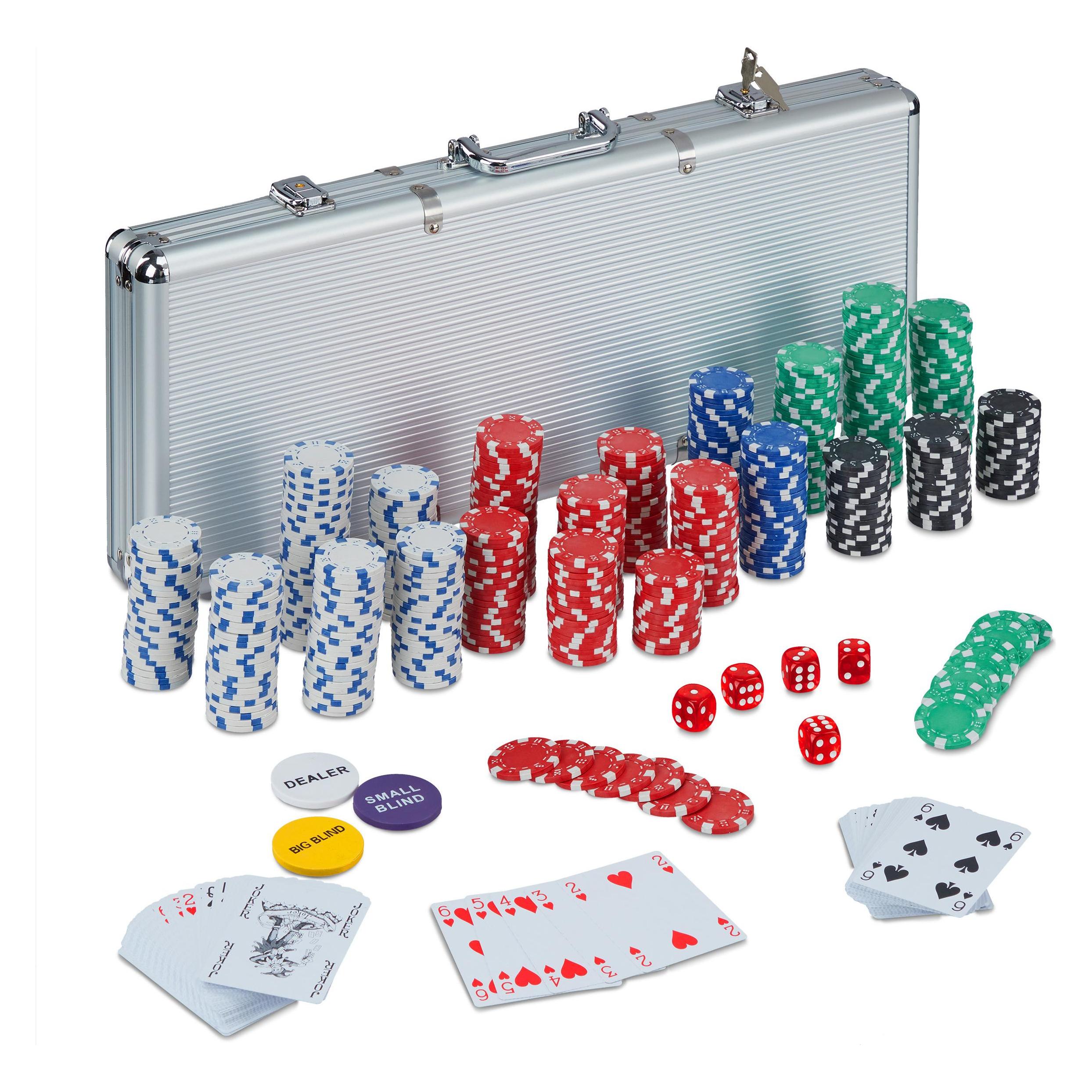 Relaxdays Pokerkoffer (Multilingual, 2 - 6 Spieler) (4052025315535)