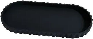 Shop Station Marble Oval Silicone Vanity Tray, Decorative Countertop Organizer For Bathroom And Kitchen black