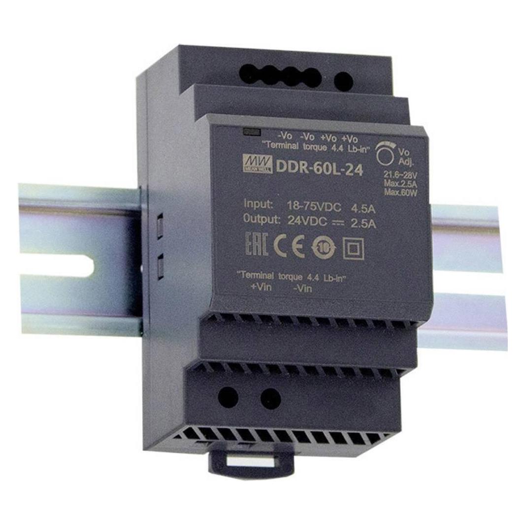 MeanWell MEAN WELL DDR-60G-5, 60 W, 5 V, RoHS, 52,5 mm, 54,5 mm, 90 mm (DDR-60G-5)