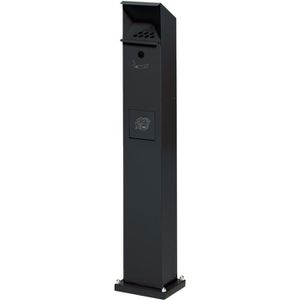 VAR Aschenbecher SG 115, anthrazit, für Outdoor, mit Dach, 2in1, Aschenbecher & Mülleimer aus Metall, 18 x 115cm, 5 Liter