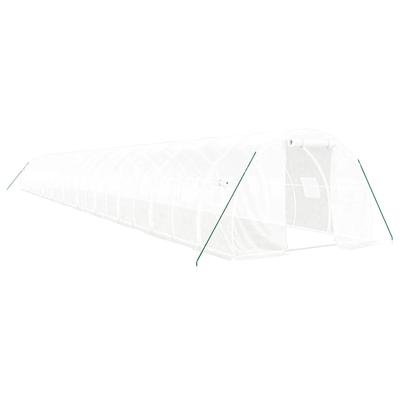Helloshop26 - Gewächshauszelt für Pflanzen Blumen und Gemüse mit Stahlrahmen 66 m² 22 x 3 x 2 m weiß 02_0044619