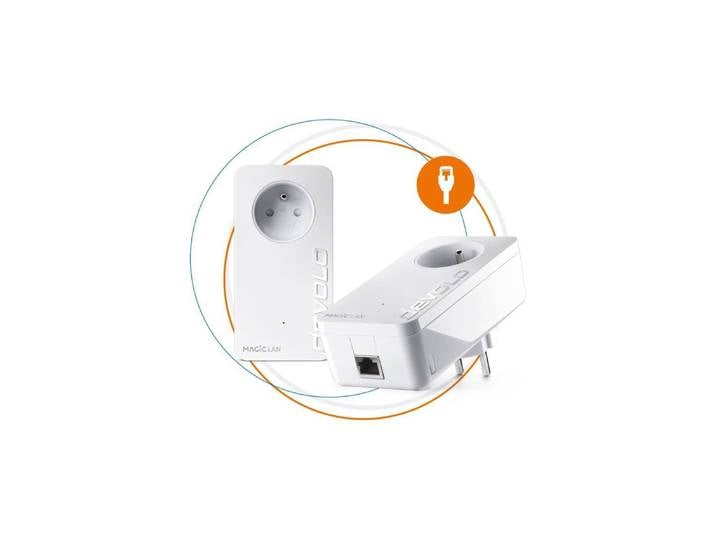 Magic 2 Lan - Kit De Démarrage - Pack De 2 Adaptateurs Cpl 2400 Mbps Avec Port Gigabit Ethernet - Devolo