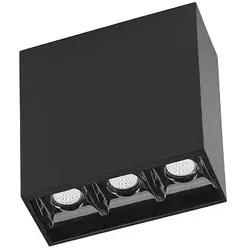 LEDS C4 Deckenleuchte BENTO SURFACE 3 LEDS 6,1W WARM weiß - 3000K CRI 90 schwarz IP23 LEDS-15-7169-60-60