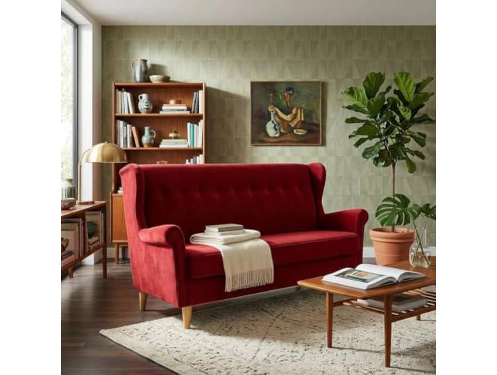 Family Meble Schlafsofa Ari Monolit – czerwony