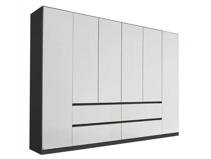 Kleiderschrank MAINZ 6-türig Grau metallic/Alpinweiß