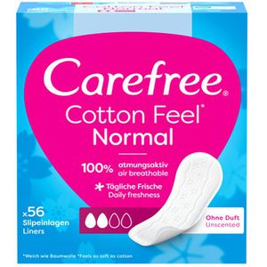 Carefree Slipeinlagen Cotton Feel Normal, normal, ohne Duft, 56 Stück