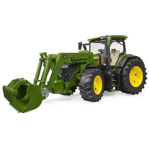 bruder 03151 Landwirtschaftsfahrzeug John Deere 7R 350, Traktor mit Frontlader, Maßstab 1:16