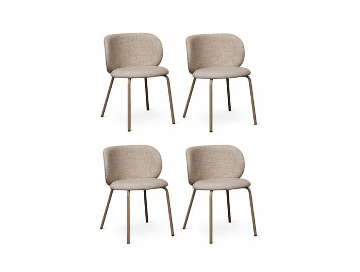 4er Set Esszimmerstühle Nanna - Stoff Beige