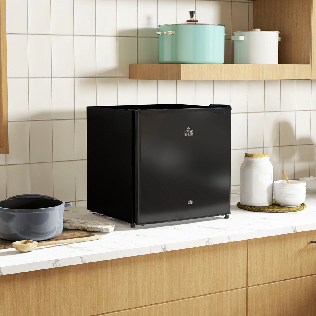 Brayden Studio Cardali 46L Counter Top Fridge Mini Fridge with Lock Chiller Box Black 49cm H X 48cm W X 44cm D