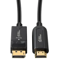 MicroConnect Premium Optic DP (30 m), Videokabel, Schwarz