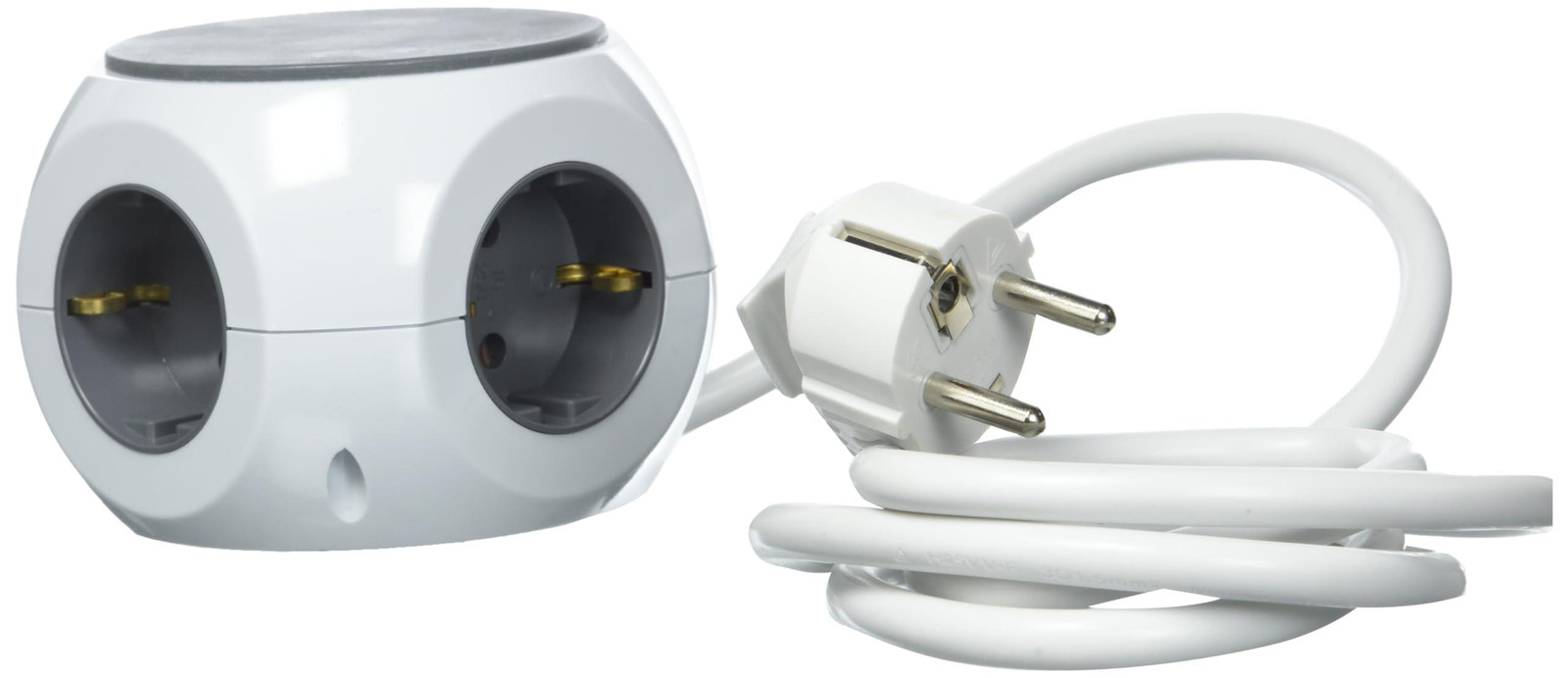 Unitec stekkerdoos met 3 stopcontacten, 3 USB-poorten en 1,4 meter kabel, wit