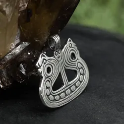 Drachensilber Keltenboot Schmuck Anhänger 925 Sterling keltischer Silber - Silber