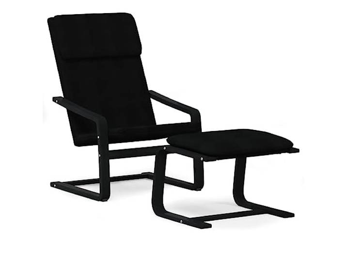Tmriohed Relaxsessel mit Fußhocker 2-Teilig, Polstersessel Schwarz Gemütlicher Fernsehsessel mit Birkenholz-Rahmen, waschbarem Bezug und Fußhocker für Ihr Wohnzimmer und Schlafzimmer.