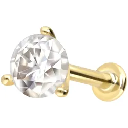 14 Karat Gold Labret mit Innengewinde MOISSANIT