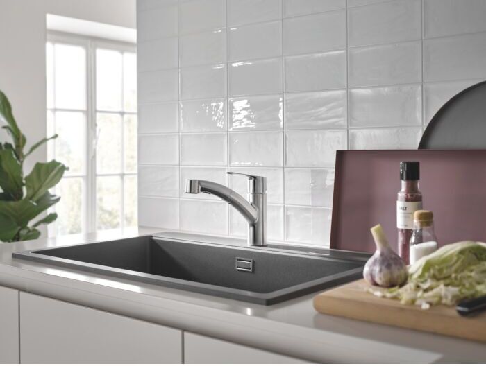 Grohe QuickFix Start Küchenarmatur 30531DC1 supersteel, herausziehbare Dual Spülbrause