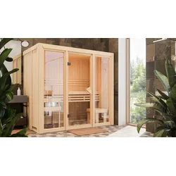 Sauna KARIBU "Alani 2", braun (natur), (ohne Ofen), Saunen