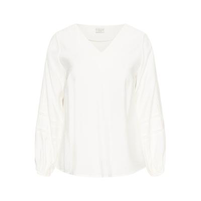 Langarmbluse KAFFE CURVE "KAFFE Curve Bluse langarm KCtine", Damen, Gr. 50, weiß (chalk), Blusen