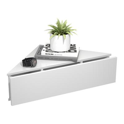 Nachttisch VCM "Holz Wandschublade Eckregal Nachttisch Usal S", weiß, B:60cm T:43cm, Tische, Nachttisch